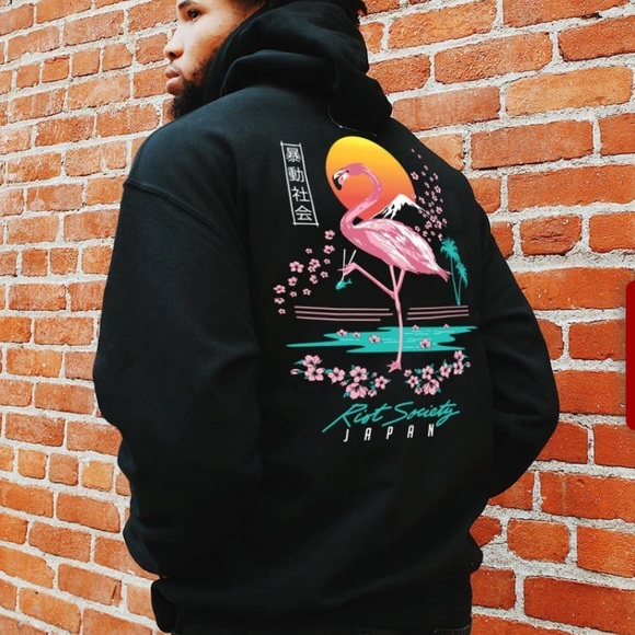 Riot Society Flamingo Blossom Hoodie 